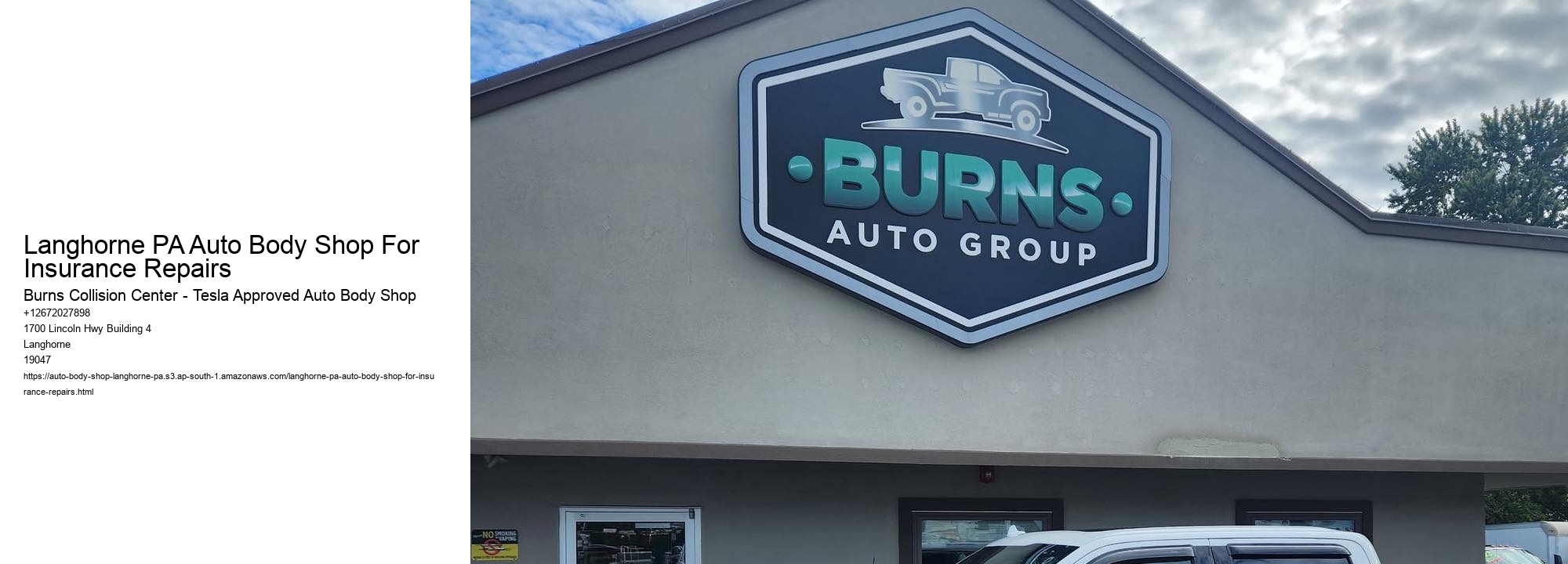 Langhorne PA Auto Body Shop For Insurance Repairs